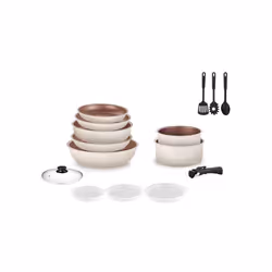 Batterie de cuisine Arthur Martin Batterie 18 pièces crème AM1453 CREME