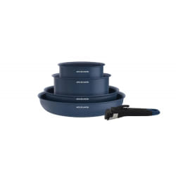 Batterie de cuisine 5 pièces poignée amovible Bleu Arthur Martin AM8896