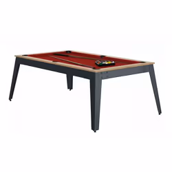 René Pierre Billard Steel Chene Sable Pieds Gris Drap Rouge - Référence : 2366