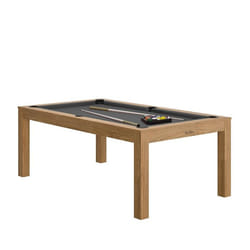 René Pierre - Table billard convertible René Pierre Charme Noyer Venice - Couleur du meuble:Noyer couleur du tapis:Gris accessoires