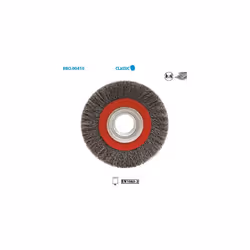 Brosse circulaire fil acier ondulé pour touret 0.30 mm D. 125 mm Al. 16 mm Ep. 20 mm pour métal - Décapage dur - LEMAN - 410. ...