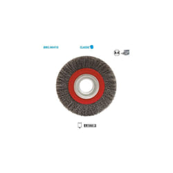 Brosse circulaire fil acier ondulé pour touret 0.30 mm D. 125 mm Al. 16 mm Ep. 20 mm pour métal - Décapage dur - LEMAN - 410.150