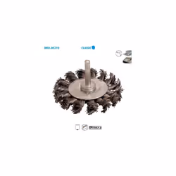 Brosse circulaire fil acier torsadé pour métal Classic ø 70 ø Queue 6 Long. Utile 30 Fil 0,50 Boite de 10