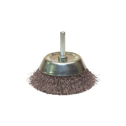 Leman - Brosse conique sur tige fil acier ondulé décapage dur bois/métal - d. 75 mm - q. 6 mm - fil 0.30 310.075V