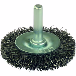 BROSSE SUR TIGE CIRCULAIRE Pour surfaces étroites Ø tige 6 mm 1 rang Ø extérieur 50 mm Ø brossant Ø 9 mm Epaisseur fil acier  ...