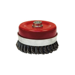 Brosse conique pour meuleuse fil acier torsadé 0.50 mm d. 65 mm M14 pour métal - Décapage extra dur Leman 530.065V