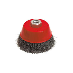 Brosse conique pour meuleuse fil acier ondulé 0.30 mm d. 80 mm M14 pour métal - Décapage dur Leman 540.080V