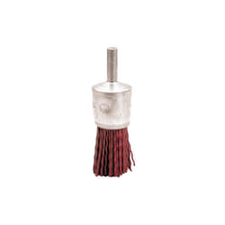 Brosse pinceau sur tige fil nylon pour décapage doux bois/métal D. 20 mm - Q. 6 x 17 mm - Gr. 80 - LEMAN - 120.021V