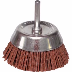 BROSSE CONIQUE D.50 / TIGE DE 6X30 FIL NYLON GR80 DÉCAPAGE DOUX Nettoyage et polissage des bois et métaux non-ferreux. Idéal  ...