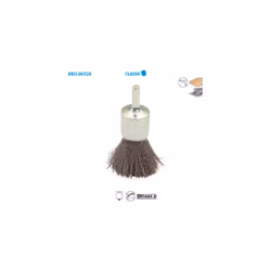 Brosse pinceau fil acier ondulé pour métal Classic ø 25 ø Queue 6 Long. Utile 17 Fil 0,30 Boite de 1