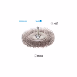 Brosse circulaire fil Inox ondulé pour métal Classic ø 100 ø Queue 6 Long. Utile 30 Ep. 9 Fil 0,30
