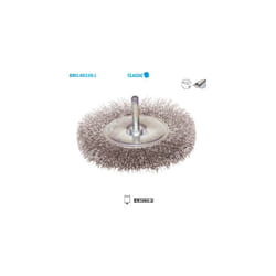 Brosse circulaire fil Inox ondulé pour métal Classic ø 100 ø Queue 6 Long. Utile 30 Ep. 9 Fil 0,30