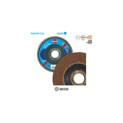 Leman - Boite de 10 disques à lamelles corindon pour métal Classic ø 125 Grain 100 Alésage 22,23mm Bombé
