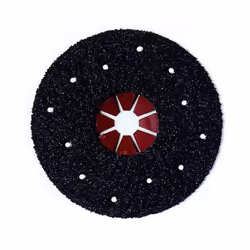 Meulage des surplus de béton, ciment, platre - Abrasif: Carbure de silicium - Liant: Résine - Support: Fibre vulcanisée indéc ...