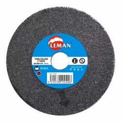 Leman - Meule touret vitrifiee grise corindon D.250x32 mm Al.32 mm grain 60 • Meulage des aciers ordinaires. • Corindon métal ...