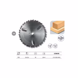 Leman - Lame carbure avec racleurs et anti-recul 350x30 z20+4 - 215.350.3020 Lame de délignage anti-recul, avec racleurs pour ...