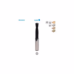 Mèche à tourillons carbure pour bois Classic ø 8 Long. 57 Long. Utile 27 Sens L (gauche)