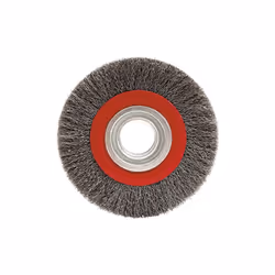 Brosse circulaire fil acier ondulé pour touret 0.30 mm D. 125 mm Al. 16 mm Ep. 20 mm pour métal - Décapage dur - LEMAN - 410. ...