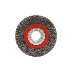 Brosse circulaire fil acier ondulé pour touret 0.30 mm D. 125 mm Al. 16 mm Ep. 20 mm pour métal - Décapage dur - LEMAN - 410.125