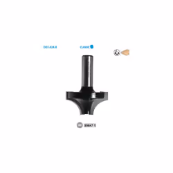 Mèche 1/4 de rond Classic ø 17 ø Queue 8 Long. Utile 12 Nbr coupes 2 Rayon 4mm