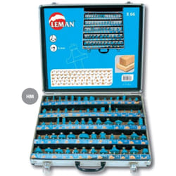 Coffret de 66 mèches défonceuse Leman 42870066 - Carbure - Queue 8mm