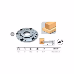Leman - Porte-outils à rainer extensible 160x50x5/9,5 z8+V4 - 950.9.160.51.51 Porte-outils extensible par bagues fournies pou ...