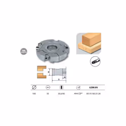 Leman - Porte-outils feuillure extensible diam. 160 Al.50 Ht. 30,6/60 z4+V4 coupe biaise - 951.9.160.51.36 Porte-outils à rai ...
