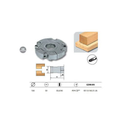 Leman - Porte-outils feuillure extensible diam. 160 Al.50 Ht. 30,6/60 z4+V4 coupe biaise - 951.9.160.51.36