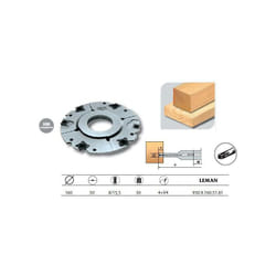 Leman - Porte-outils à rainer extensible 160x50x8/15,5 z4+V4 - 950.9.160.51.81