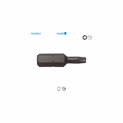 Embout de vissage série courte 1/4''- TORX® Classic T15 Long. 25 Boite de 15