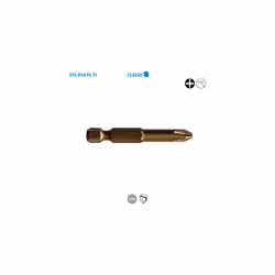 Boite de 15 embouts de vissage série longue 1/4'' - PHILLIPS® titane Classic PH N°2 Long. 50mm