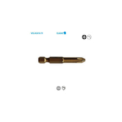 Boite de 15 embouts de vissage série longue 1/4'' - phillips® titane Classic ph N°2 Long. 50mm