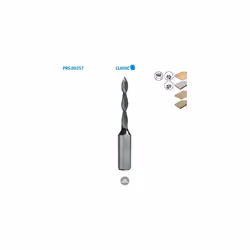 Mèche à percer carbure monobloc pour bois Classic ø 3 Long. 70 Long. Utile 35mm Sens L (gauche)