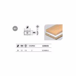 Leman - 10 Plaquettes réversibles au carbure 20x12x1,5mm 2 coupes -35° - 02.4004.2 Plaquettes réversibles au carbure HM KO1 m ...