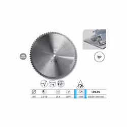 Leman - Lame carbure micro-grain 305x25,4x60z TP pour métaux - GOLD11.3052560 Lame pour la découpe de cornières, tubes métall ...