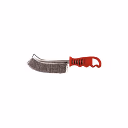 Brosse manuelle demi-lune manche plastique fil acier ondulé 0.30mm bois, pierre et métal - Décapage dur - LEMAN - 740.226