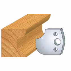 Jeu de 2 fers Hauteur 40mm Entr'axe 24mm Epaisseur 4mm Congé et quart de rond 15mm Fers réaffutables Se monte sur porte outil ...
