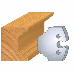 Jeu de 2 fers Hauteur 50mm Entr'axe 24mm Epaisseur 5,5mm Congé et quart de rond Fers réaffutables Se monte sur porte outils 5 ...