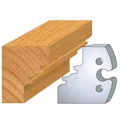 Jeu de 2 fers Hauteur 50mm Entr'axe 24mm Epaisseur 5,5mm Aboutage 45° double Fers réaffutables Se monte sur porte outils 50mm ...