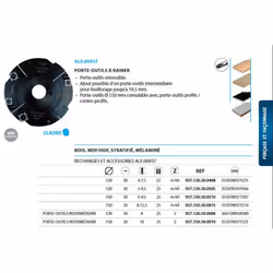 Leman - Porte-outils à rainer fraise extensible 8/15,5 - diam. 150 - 937.150.30.0815 Porte-outils extensible par bagues non f ...