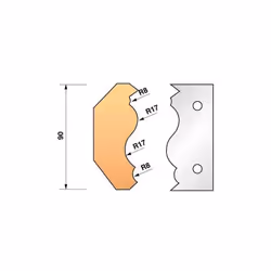 Leman - Jeu de 2 fers profilés N°352 pour porte-outils Ht.90 mm • Réaffûtables épaisseur : 5,5 mm