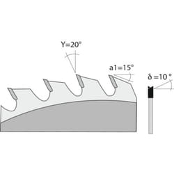 Leman - Lame carbure denture alternée pour débit diamètre 180 mm, alésage 16 mm, 24 dents