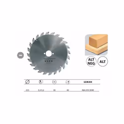 Leman - Lame de scie circulaire pour machines portatives 255x30x40z Alt Bois - 964.255.3040 Denture alternée pour le travail  ...