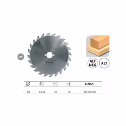 Leman - Lame de scie circulaire pour machines portatives 255x30x60z Alt Bois - 964.255.3060 Denture alternée pour le travail ...