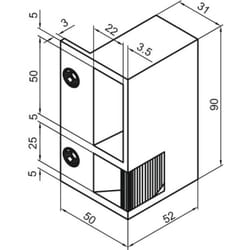 Metalux - Gâche électrique en applique pour serrure horizontale, à contact stationnaire, aluminium, droite - métalux