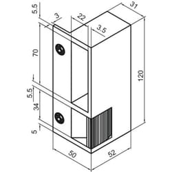 Metalux - Gâche électrique en applique pour serrure verticale, à contact stationnaire, aluminium, droite - métalux