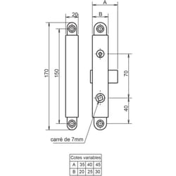 Metalux - Serrure gollot bec de cane 4330 gauche à clé F643302000