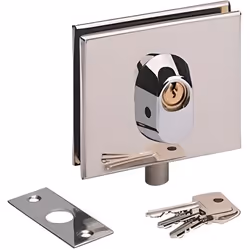 Serrure basse inox poli METALUX pour porte en verre - NM60411000