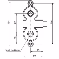 La serrure Monopoint en applique GOLLOT 6500 de Metalux est conçue en fonte, un choix de matériau reconnu pour sa résistance  ...