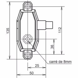 La serrure monopoint en applique GOLLOT de Metalux est conçue en fonte robuste, assurant une résistance accrue face à l'usure ...